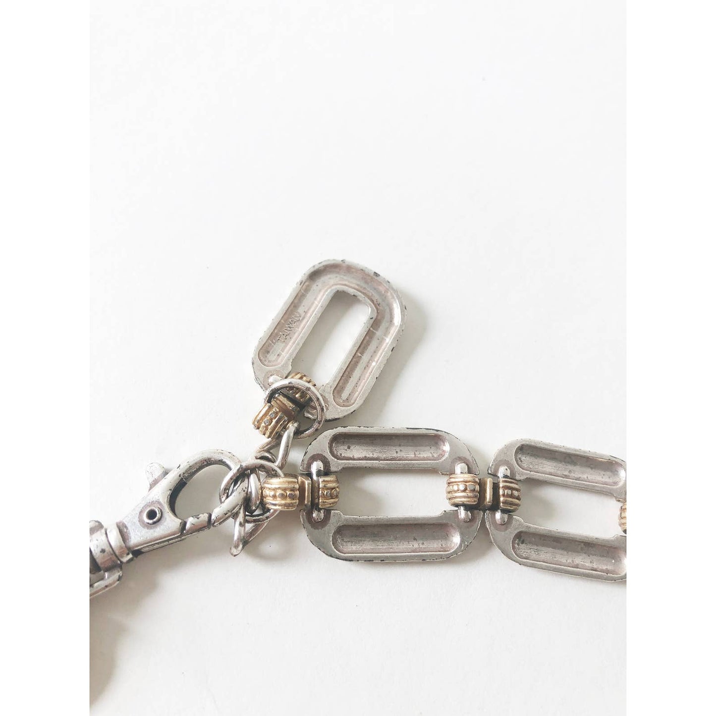Vintage Silver and Gold 80s Metal Waist Belt