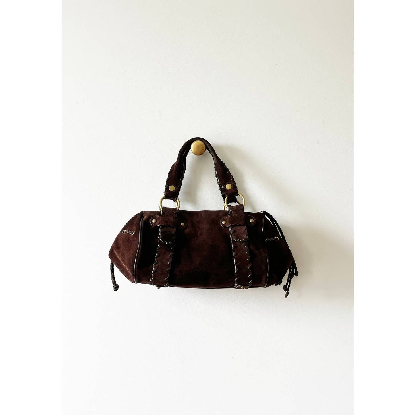Brown Suede Boho Handbag Shoulder Bag