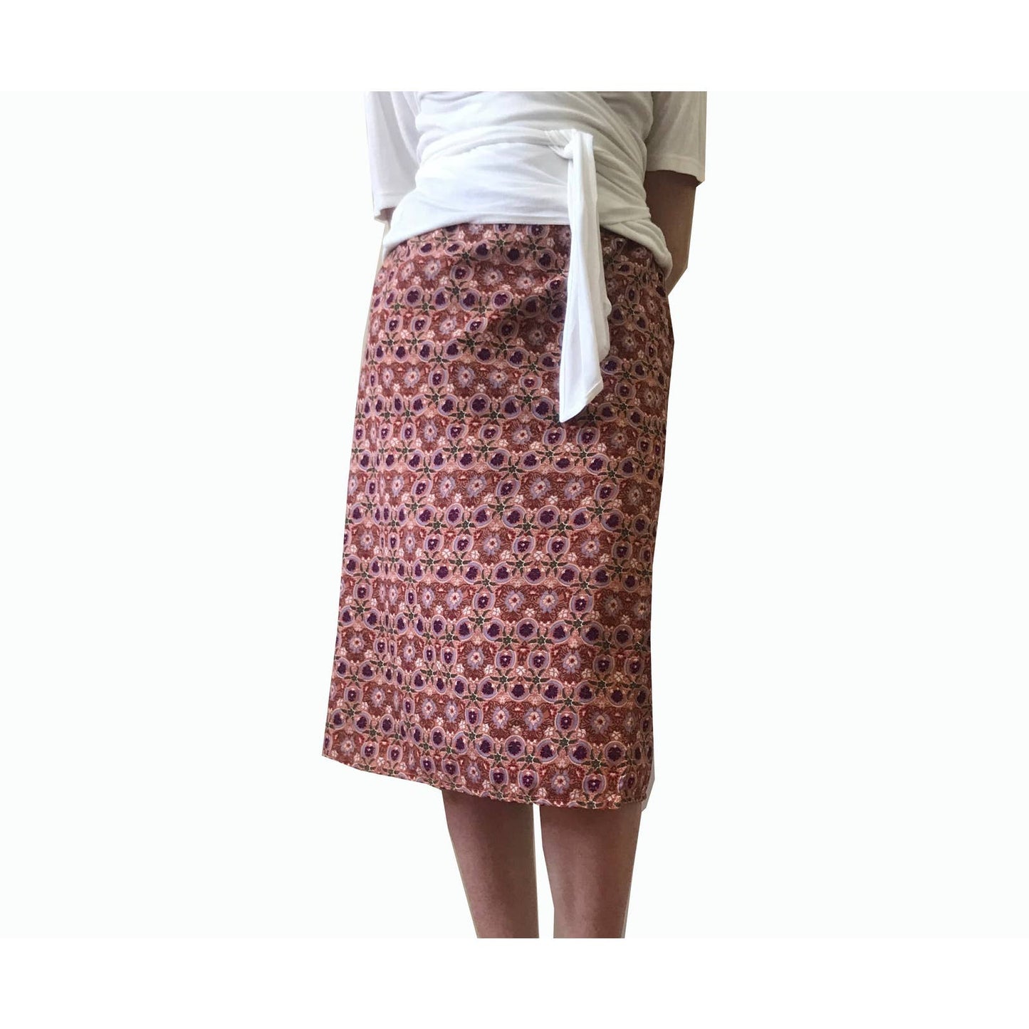 Floral Patterned Wrap Skirt Kaleidoscope Design