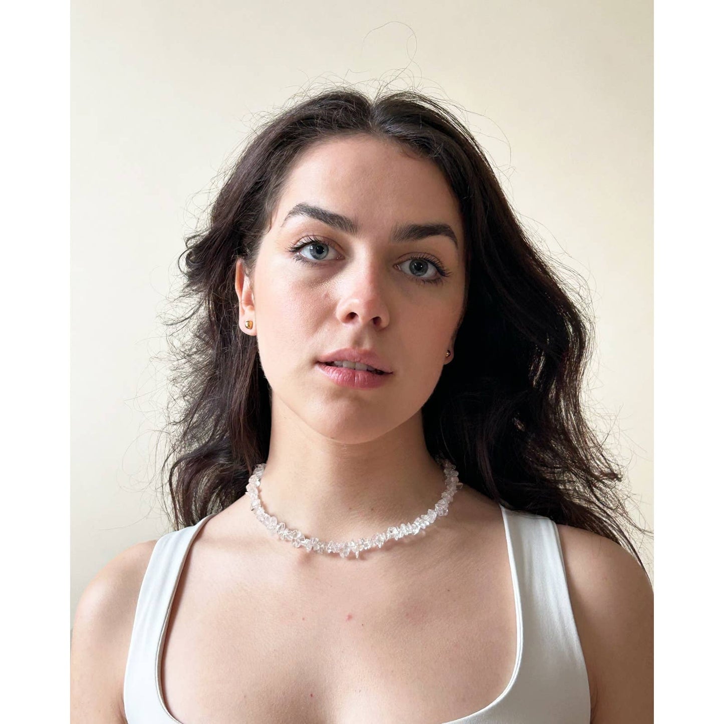 Handmade Quartz Crystal Stone Heart Charm Necklace