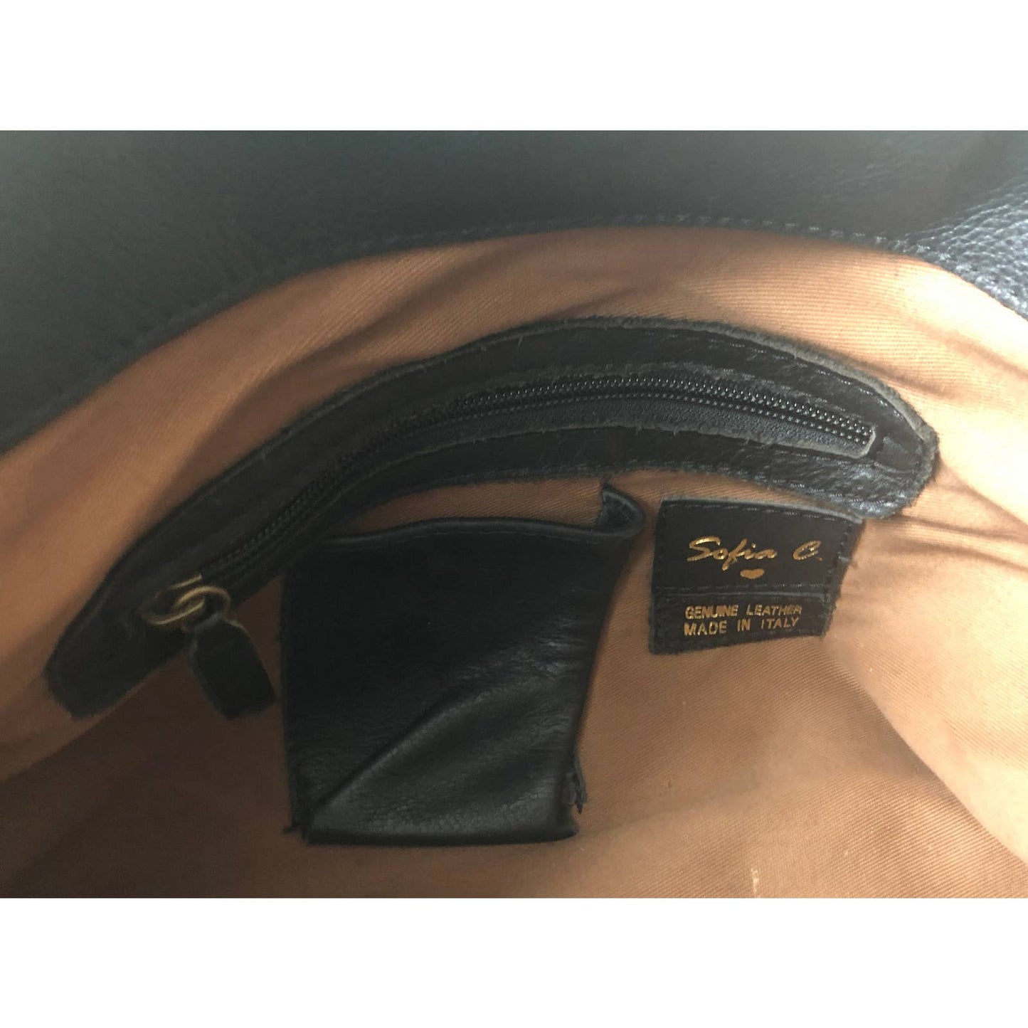 Vintage Black Leather Duffle Bag | Sofia C. Brown Leather Weekender Bag