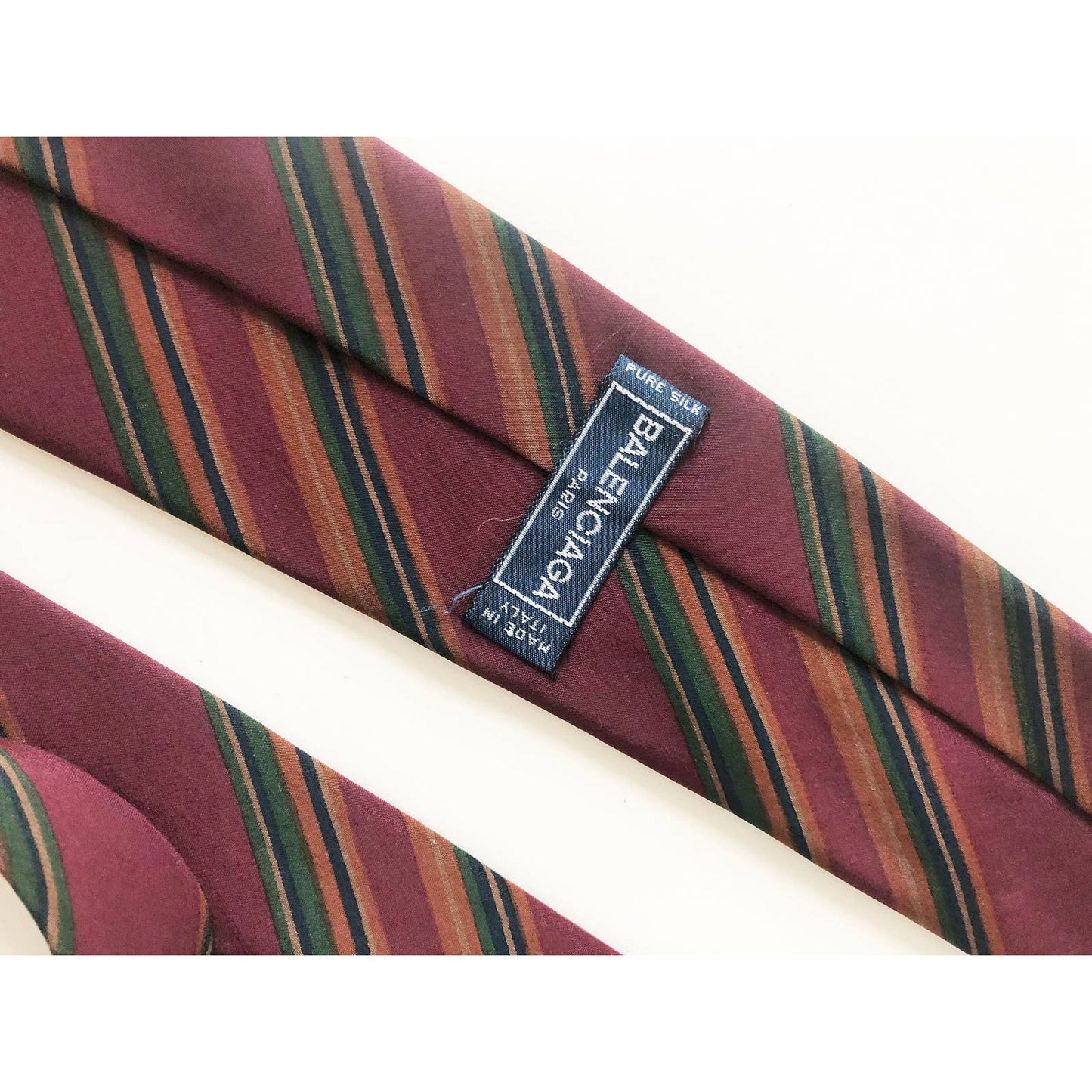 Vintage Silk Balenciaga Striped Tie