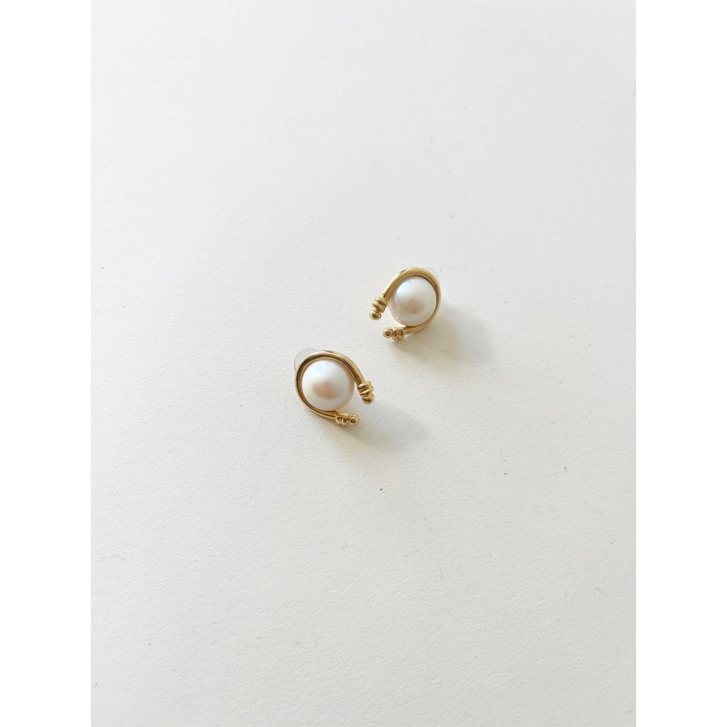 Vintage Statement Gold Pearl 80s Earrings