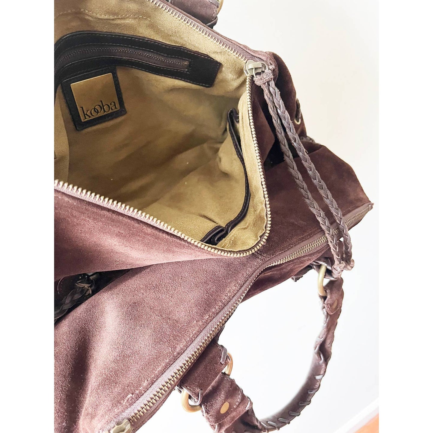 Brown Suede Boho Handbag Shoulder Bag