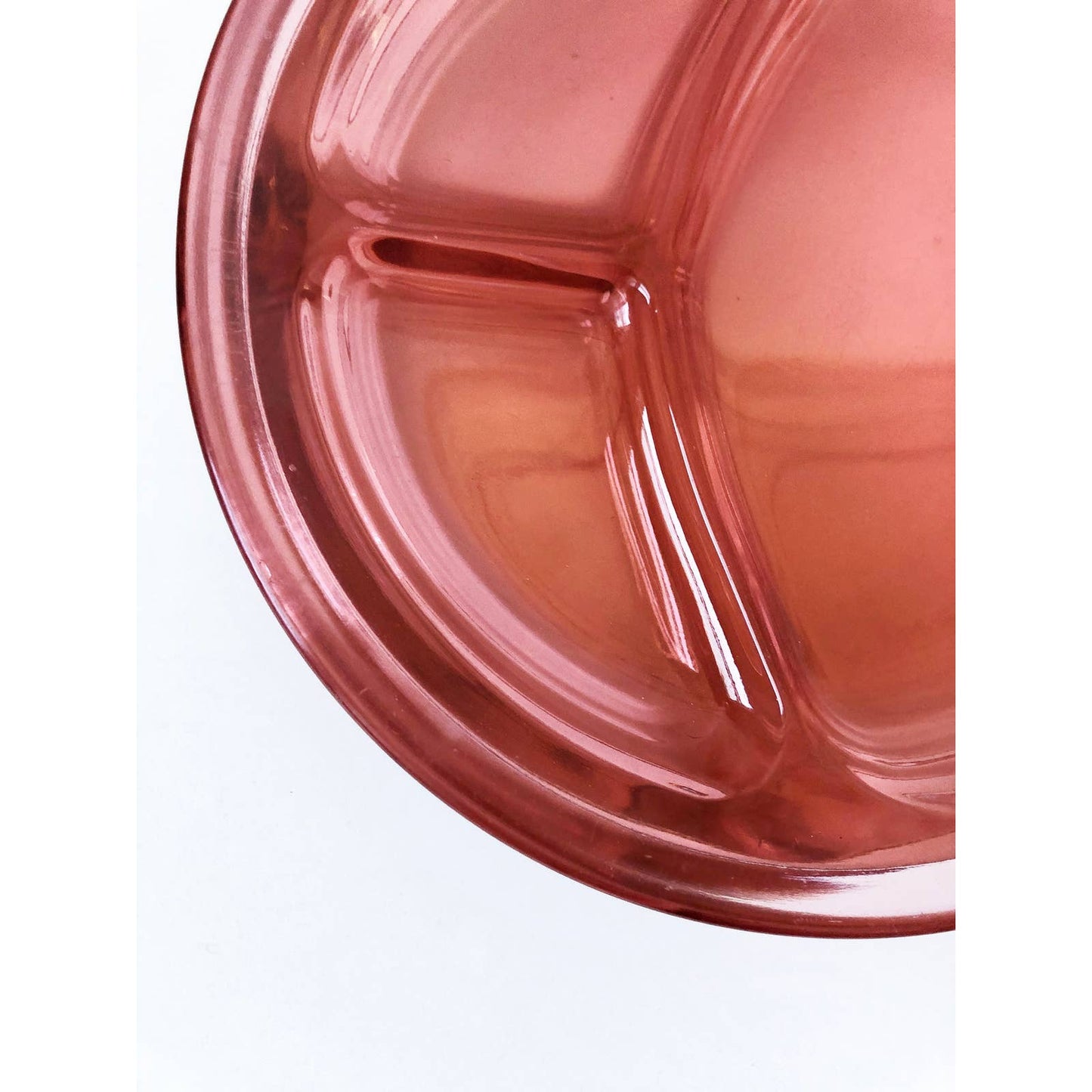 Vintage Pink Glass Heavy Duty Set of 4 Plates