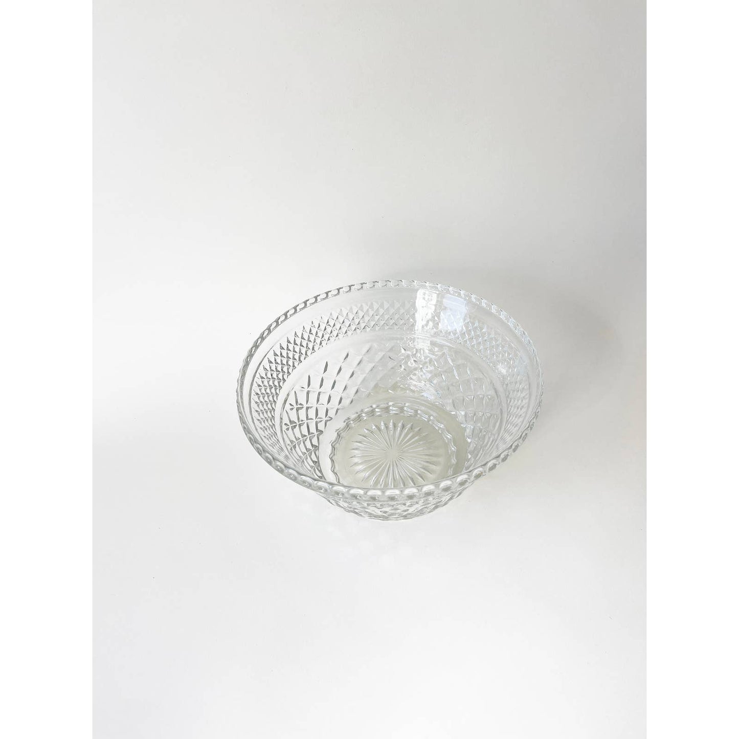 Vintage Clear Glass Classic Mixing Bowl