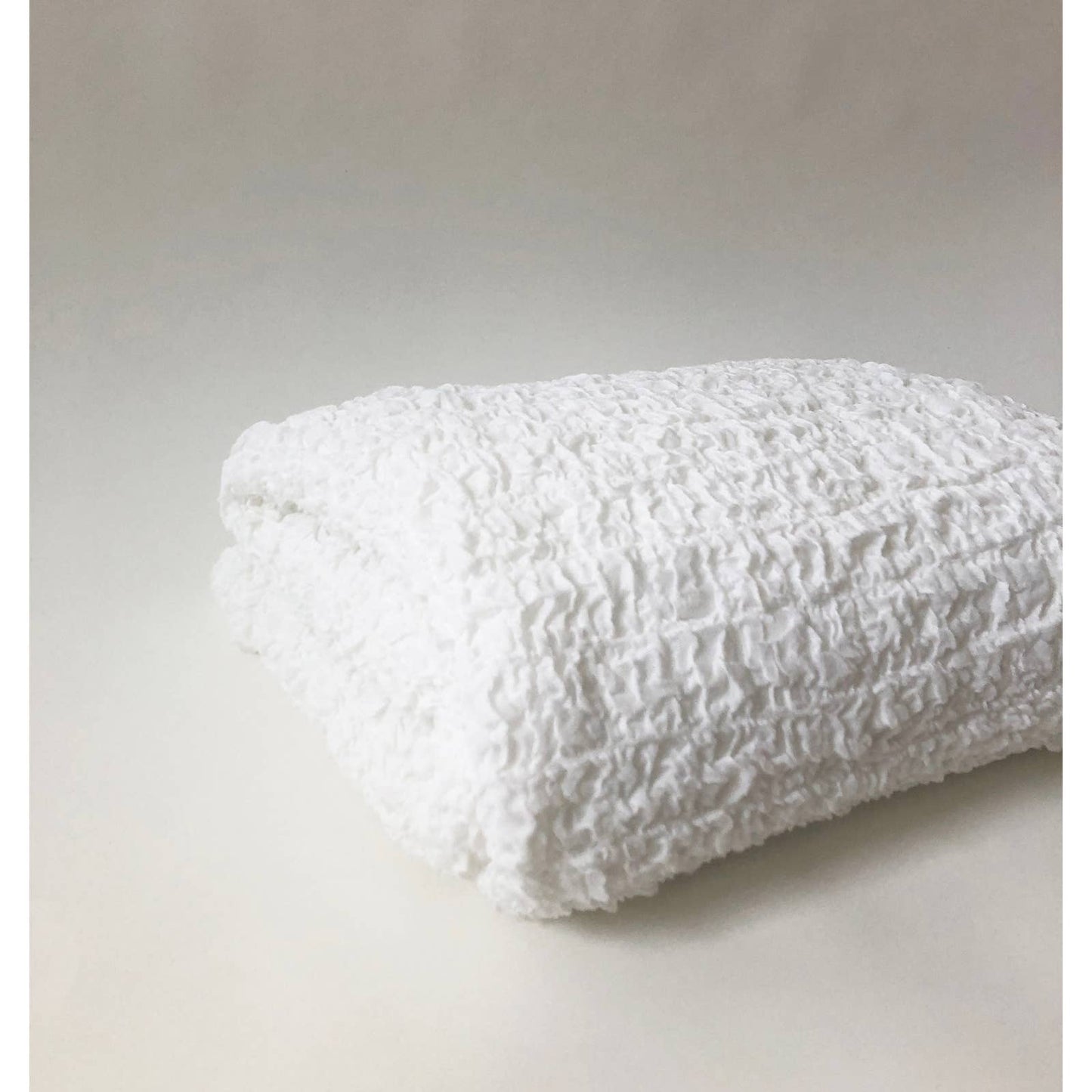 Vintage Scrunch Linen Bedcover | White Linen King Coverlet