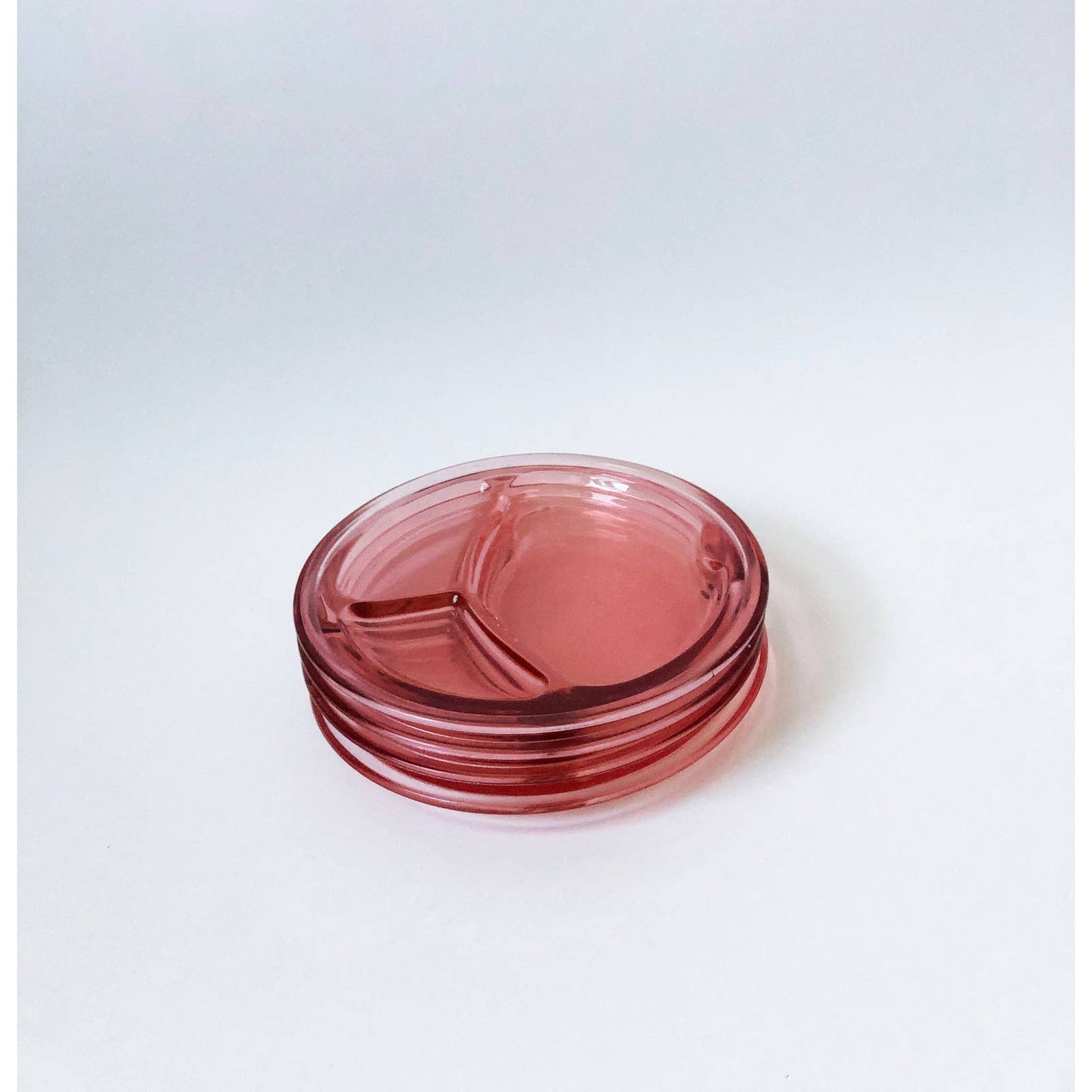 Vintage Pink Glass Heavy Duty Set of 4 Plates