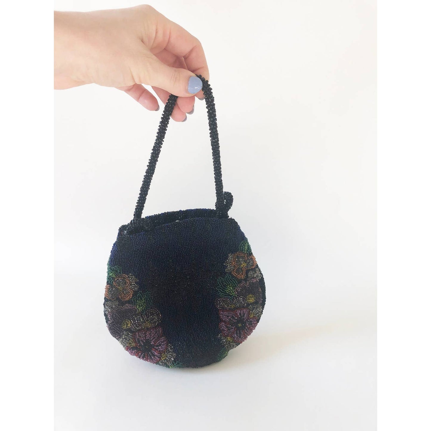 Vintage Floral Beaded Clutch Bag