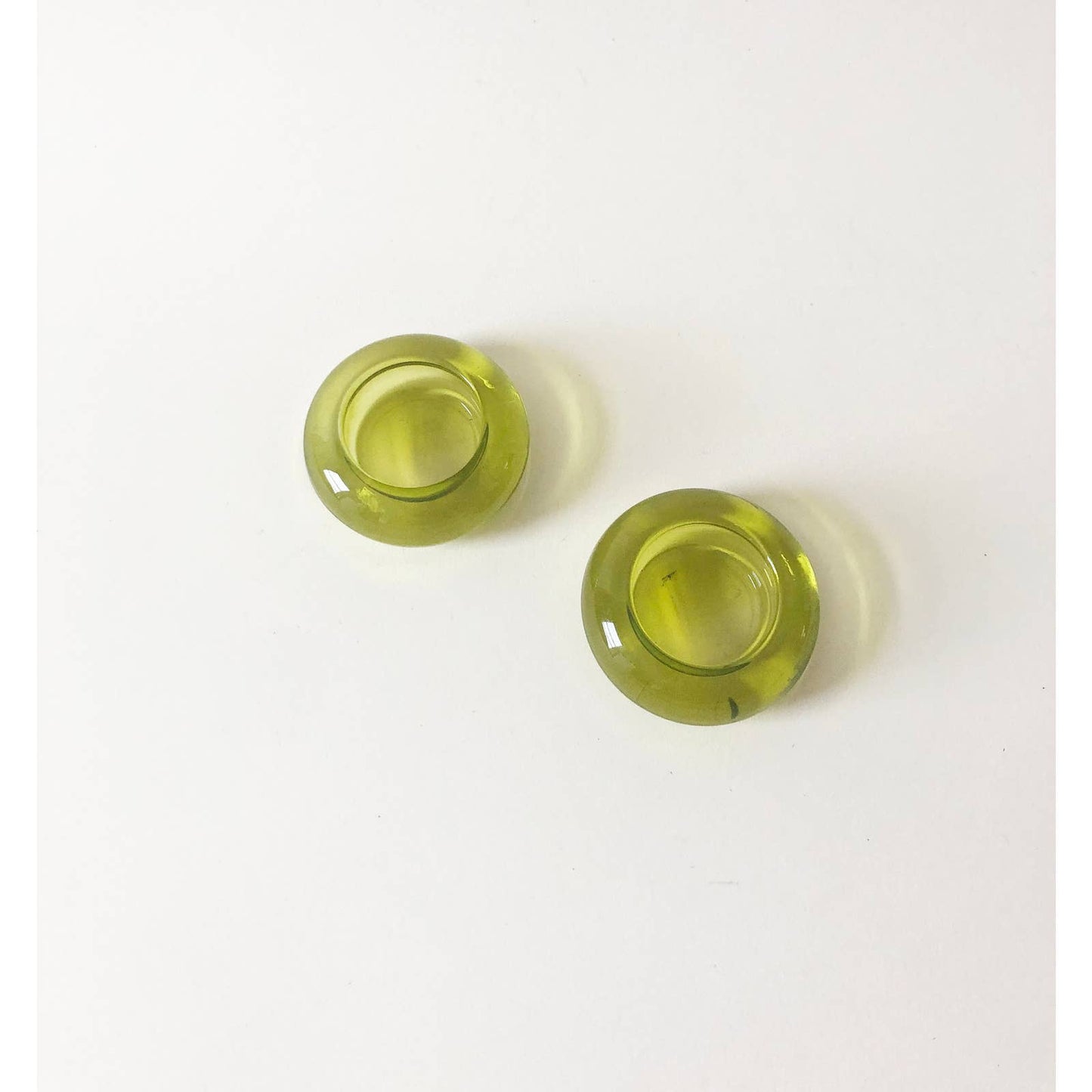 Vintage Neon Green Set of 2 Candle Holders