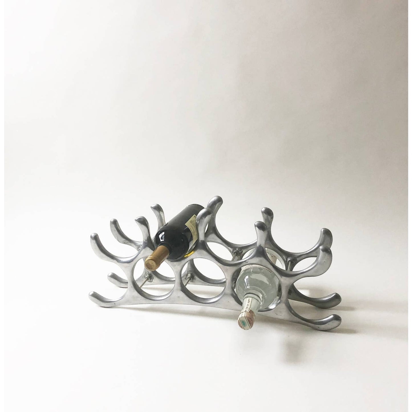 Vintage Silver Wavy Wine Rack |