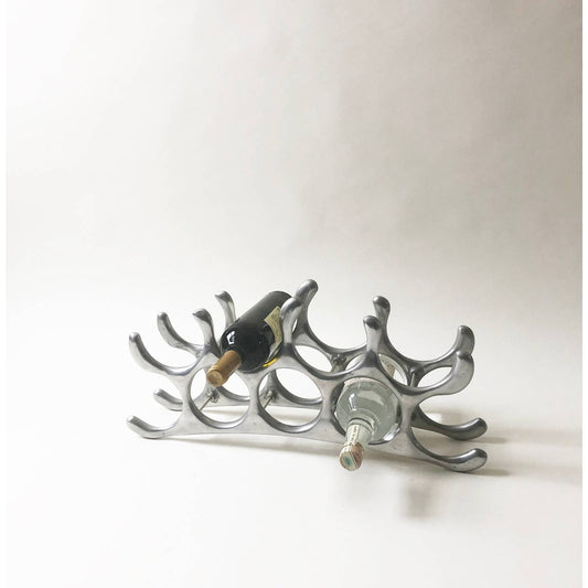 Vintage Silver Wavy Wine Rack |