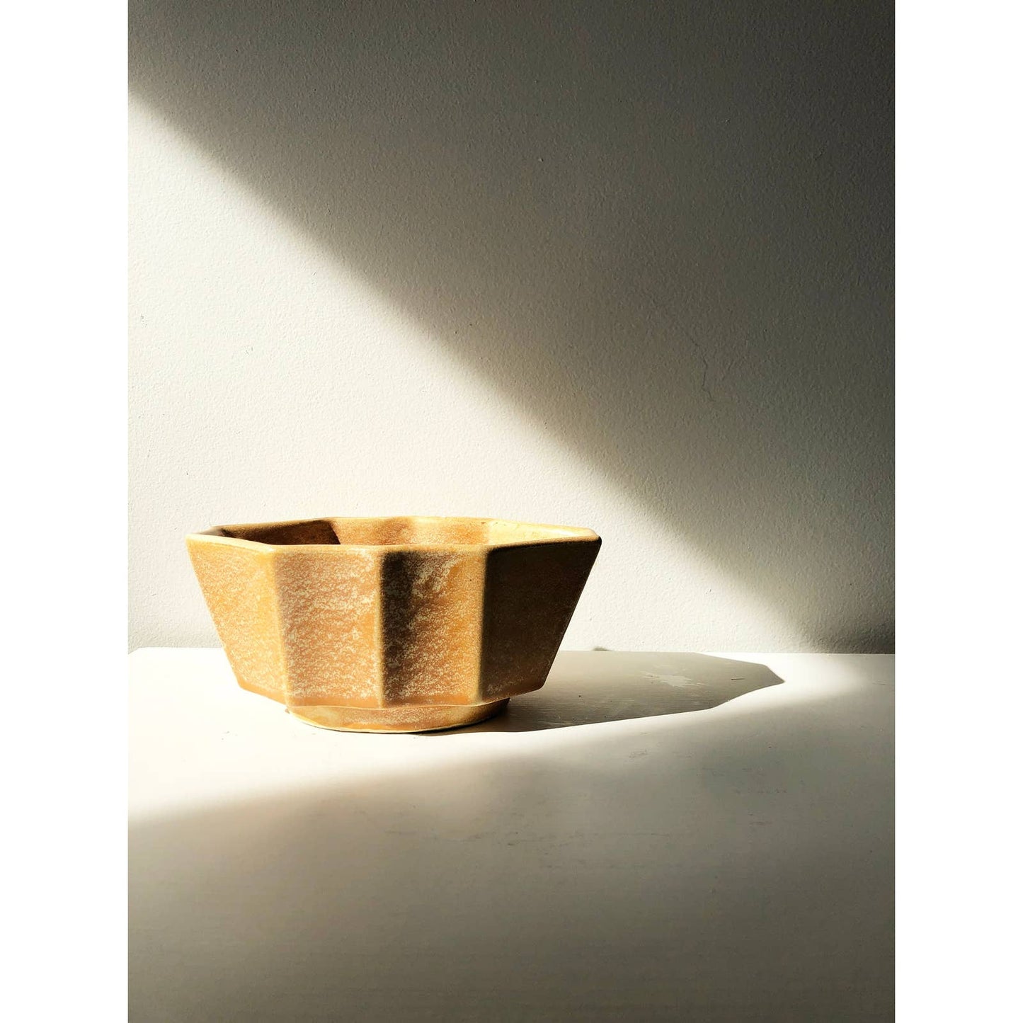 USA Mid-Century Planter | Orange Sponge Vintage Floral Pottery | USA 447 | Small Fluted Scalloped Shape Flower Vase