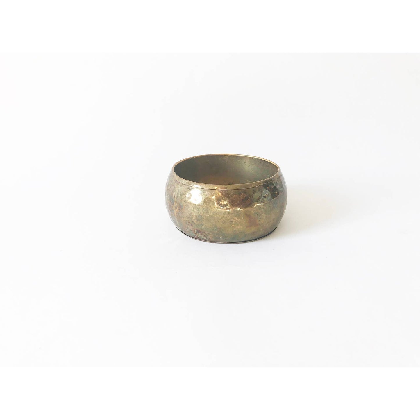 Vintage Brass Hammered Wide Bangle