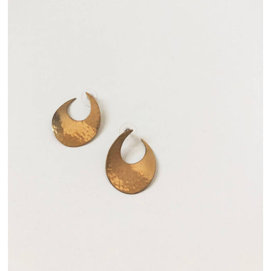 Hammered Brass Statement Earrings