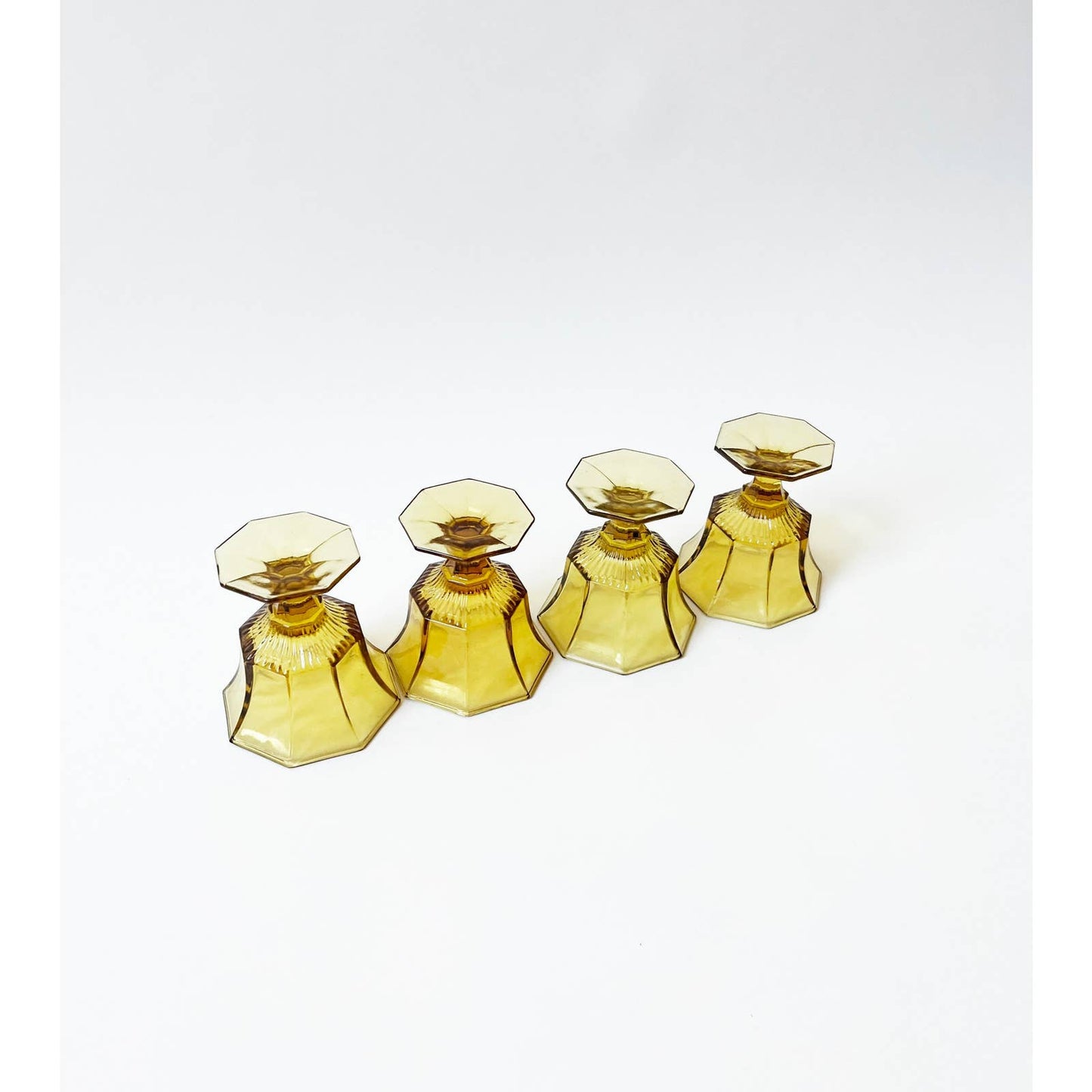 Vintage Yellow Impression Glass Barware