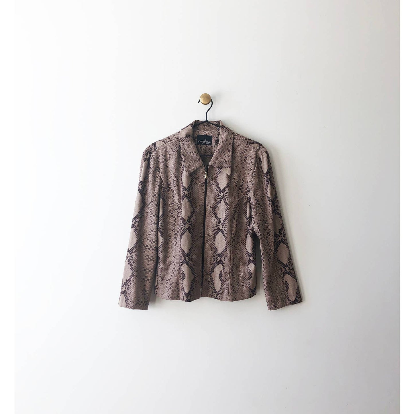 Vintage Snake Print Zipper Jacket Vintage 1990s