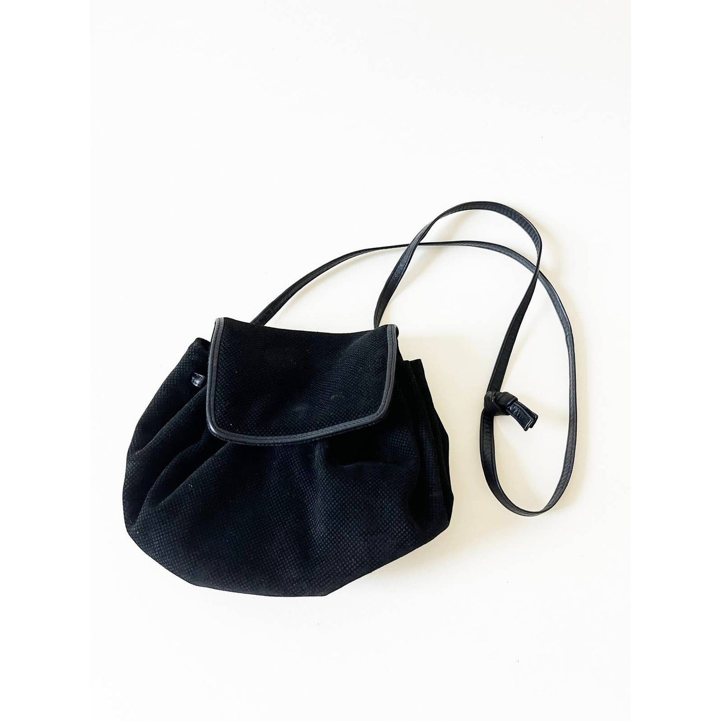 Bottega Veneta Vintage Black Leather Crossbody Bag