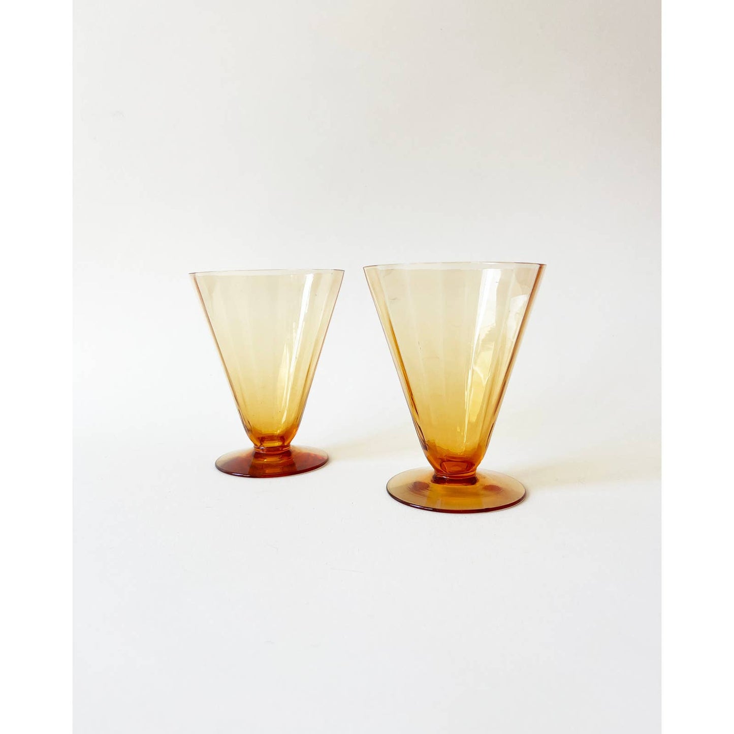 Vintage Burnt Orange Cocktail Drinking Glasses - Set of 2