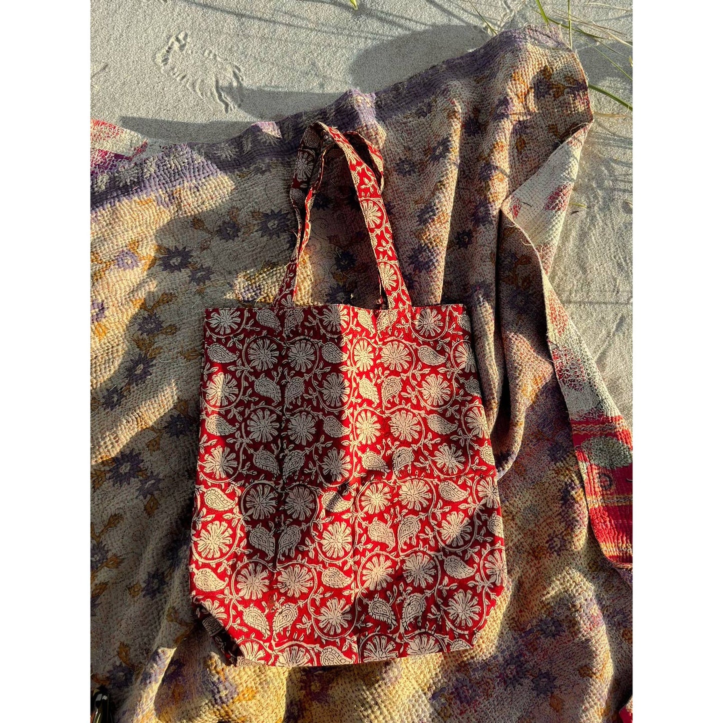Terracotta Floral Boho Print Tote Bag