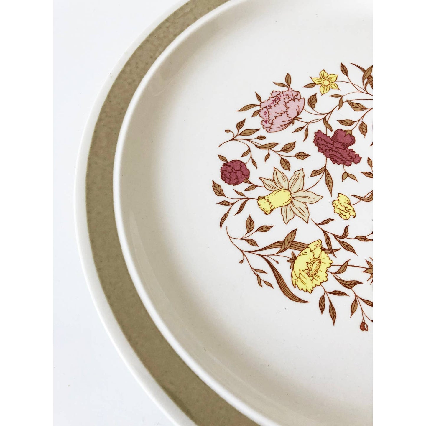 Vintage Large Boho Floral Plate