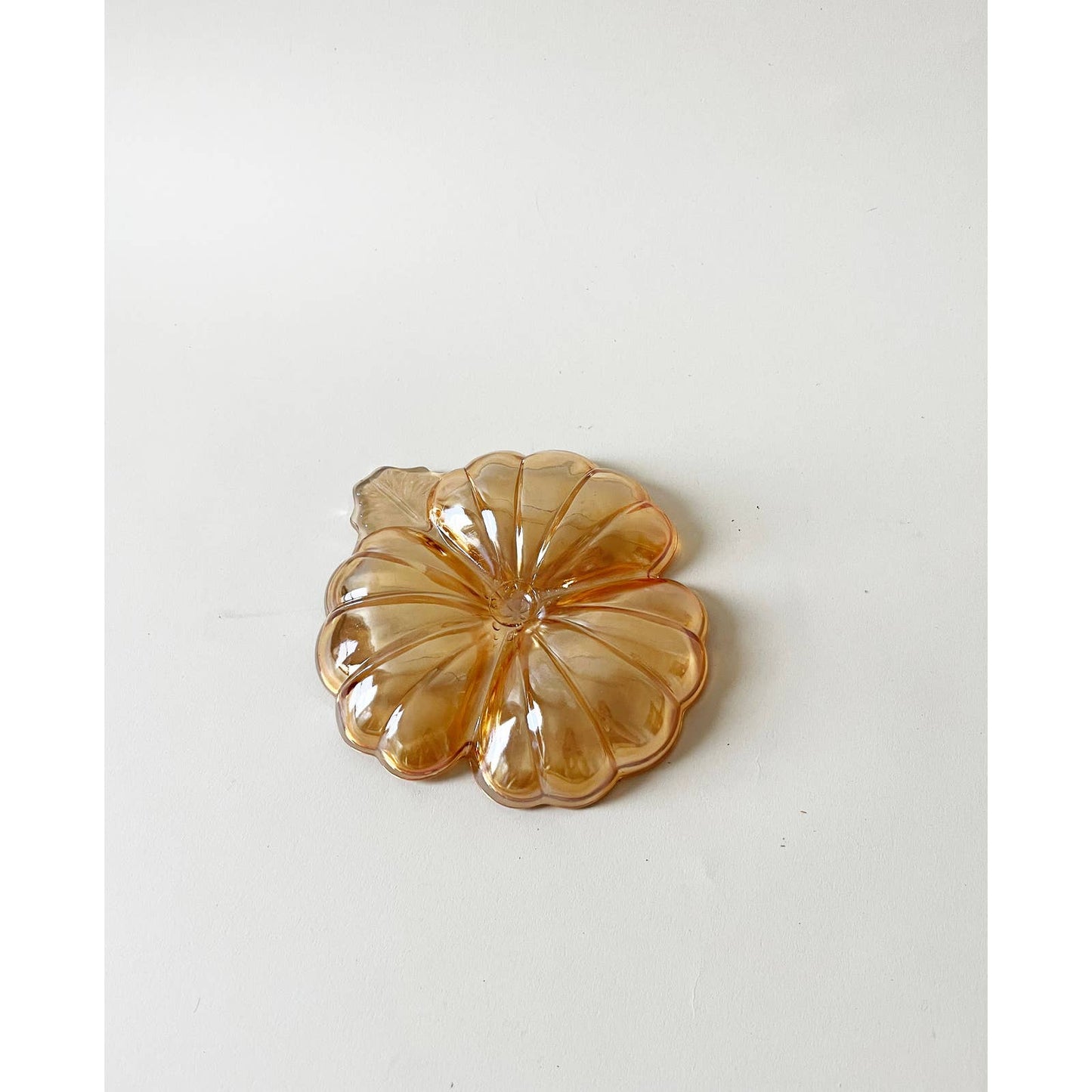Vintage Iridescent Gold Floral Trinket Ring Dish