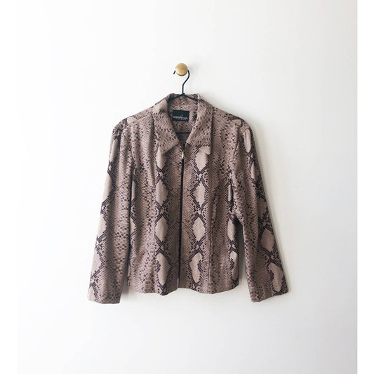 Vintage Snake Print Zipper Jacket Vintage 1990s