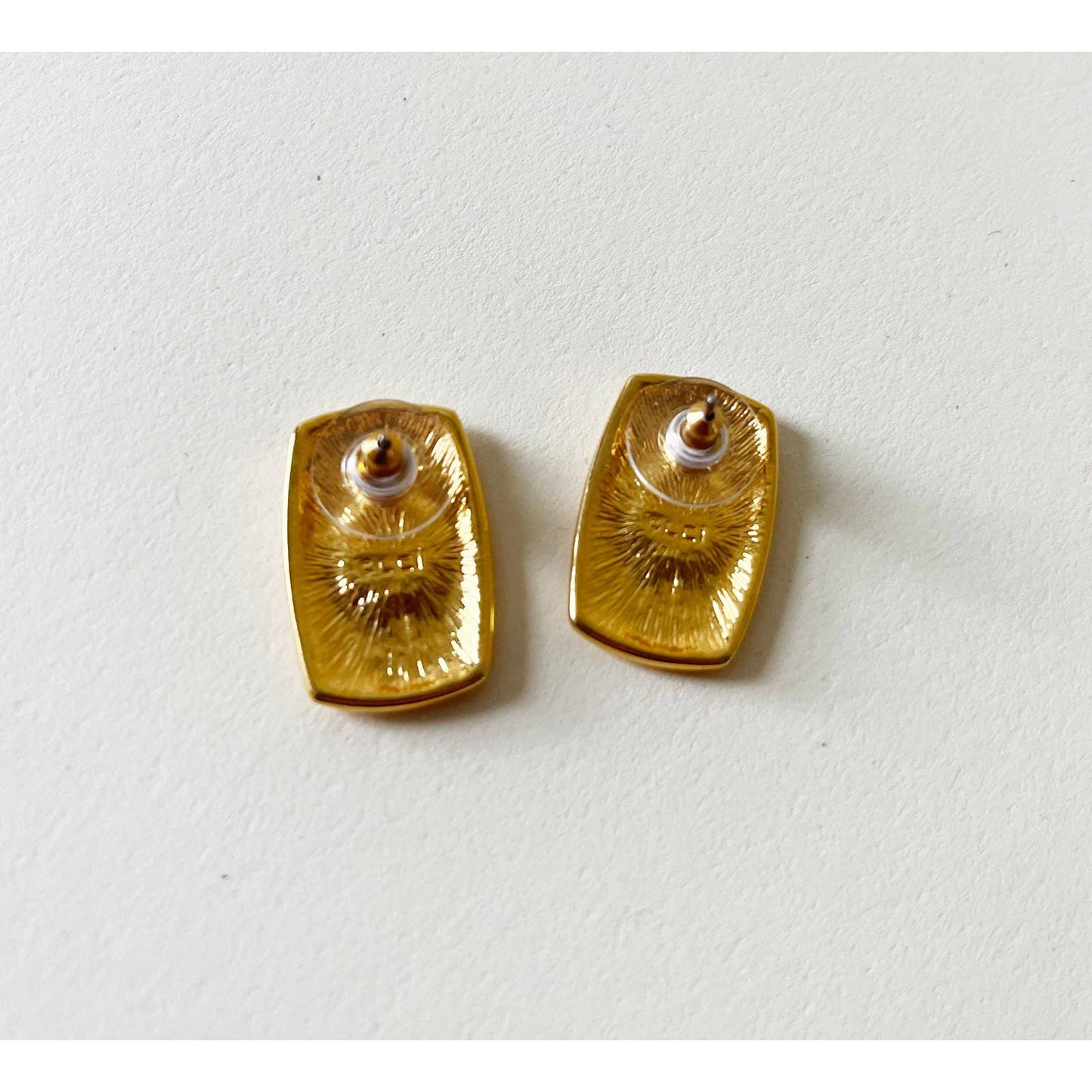 Vintage 90s Gold Statement Earrings w/ Crest