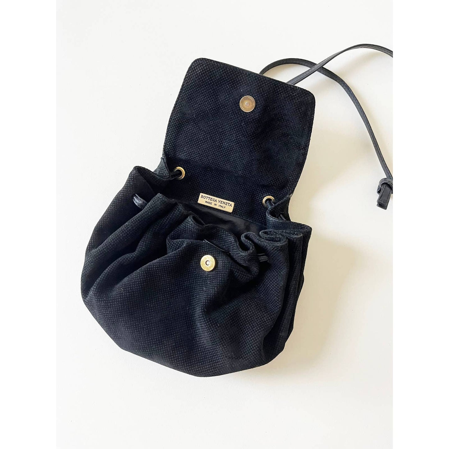 Bottega Veneta Vintage Black Leather Crossbody Bag