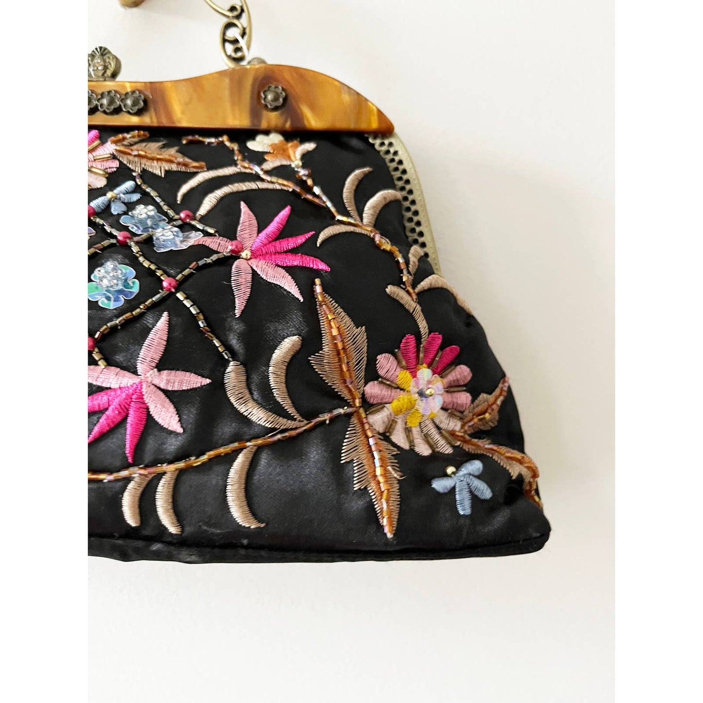Vintage Y2k Floral Sparkly Embroidered Handbag