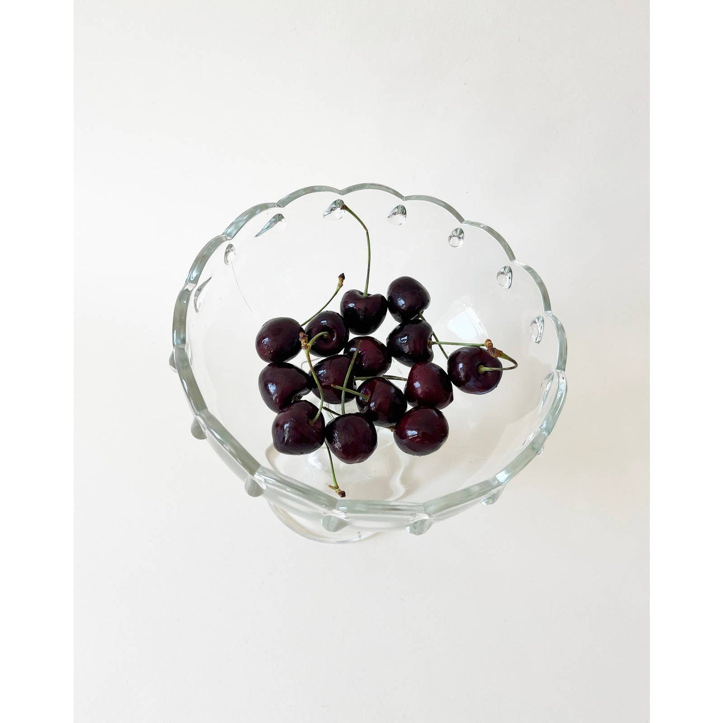 Vintage Clear Glass Classic Pedestal Bowl