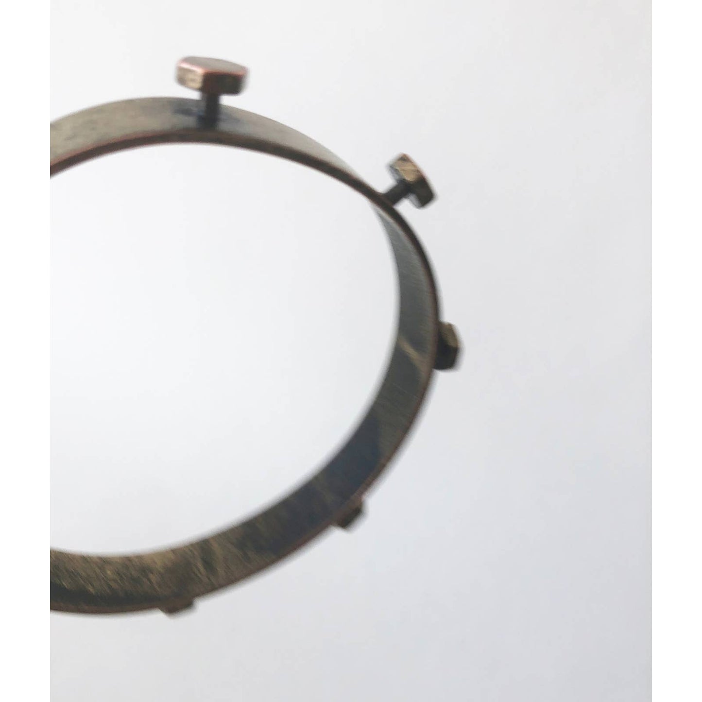 Vintage Brass Decorative Modern Bracelet w/ Screw Details