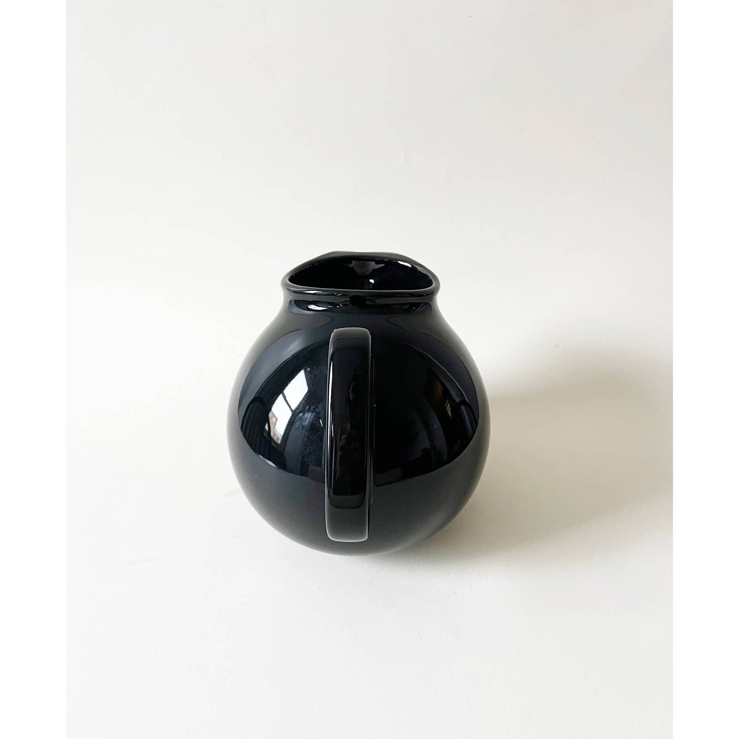 Vintage Circular Ceramic Black Pitcher
