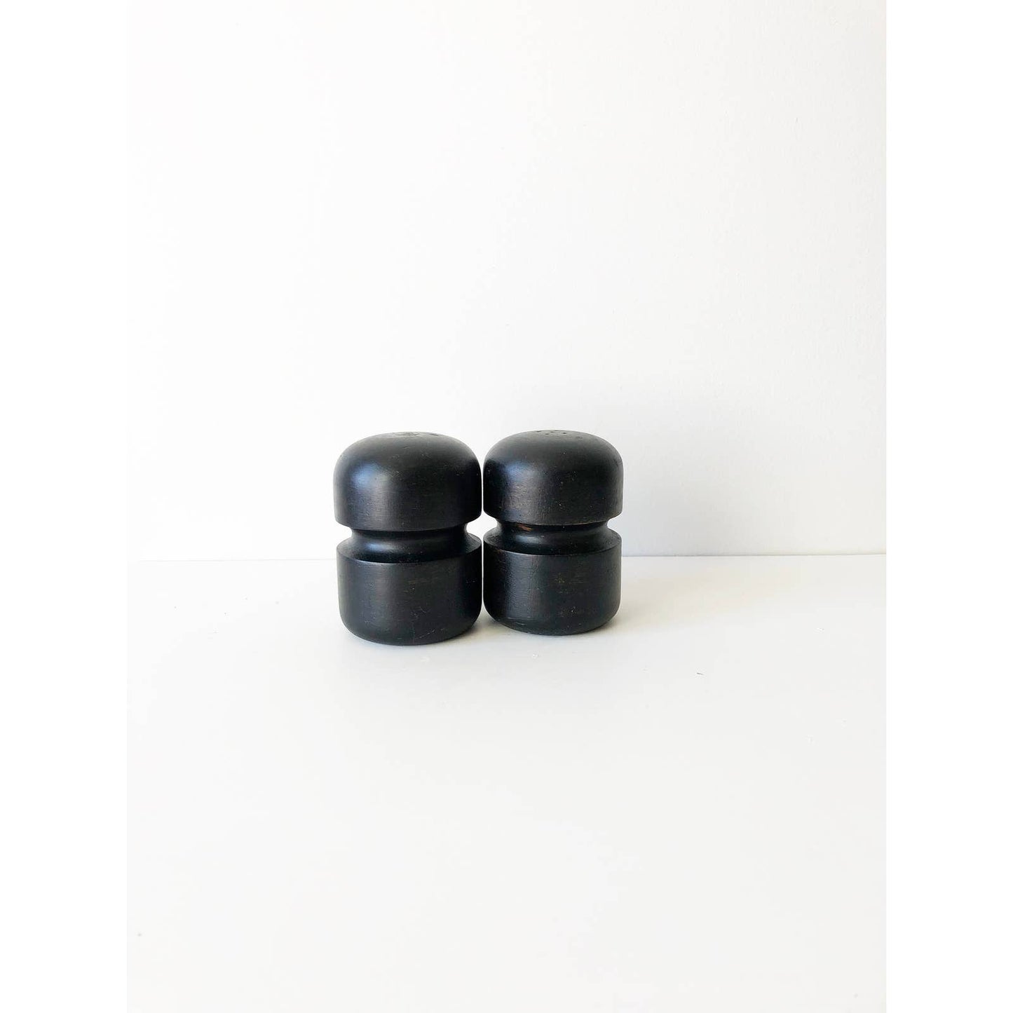 Black Stained Wood Salt & Pepper Shakers