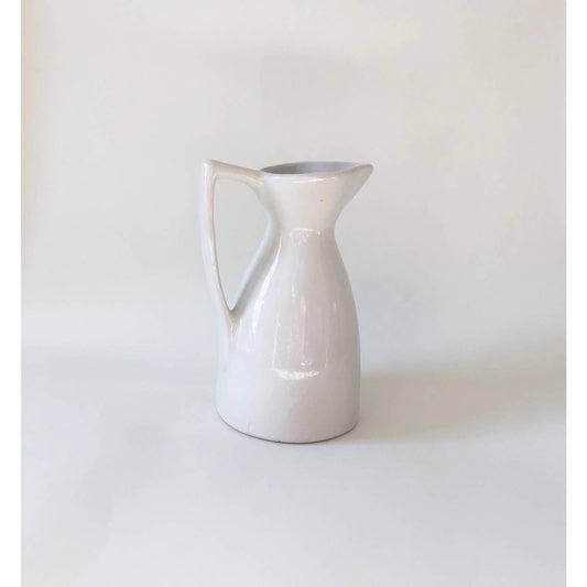 Vintage Organic Medium Handmade Ceramic Pitcher Handled Watering Vase