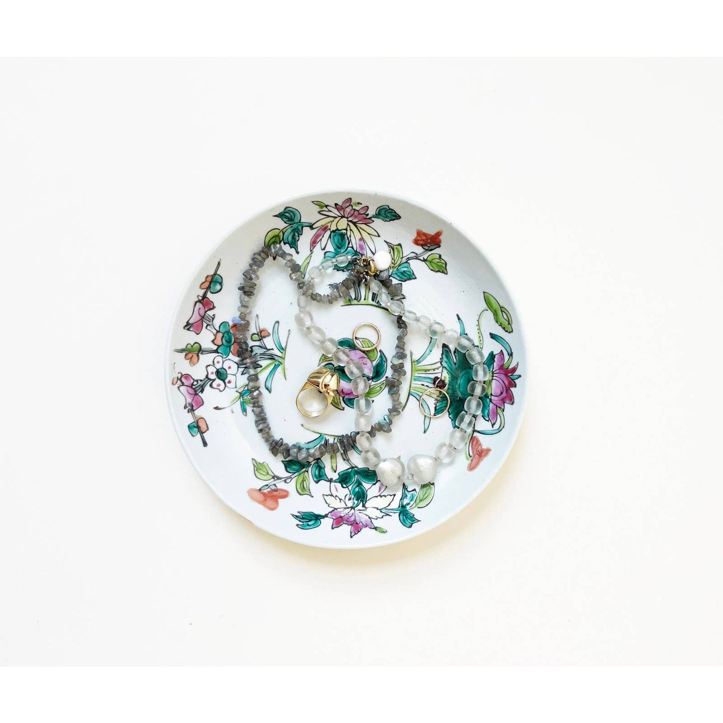 Vintage Chinoiserie Ceramic Dish