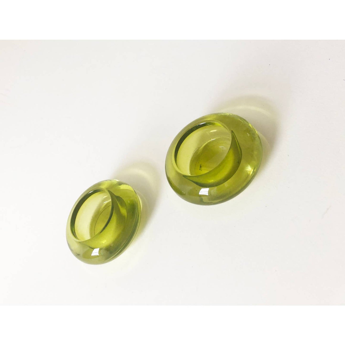 Vintage Neon Green Set of 2 Candle Holders