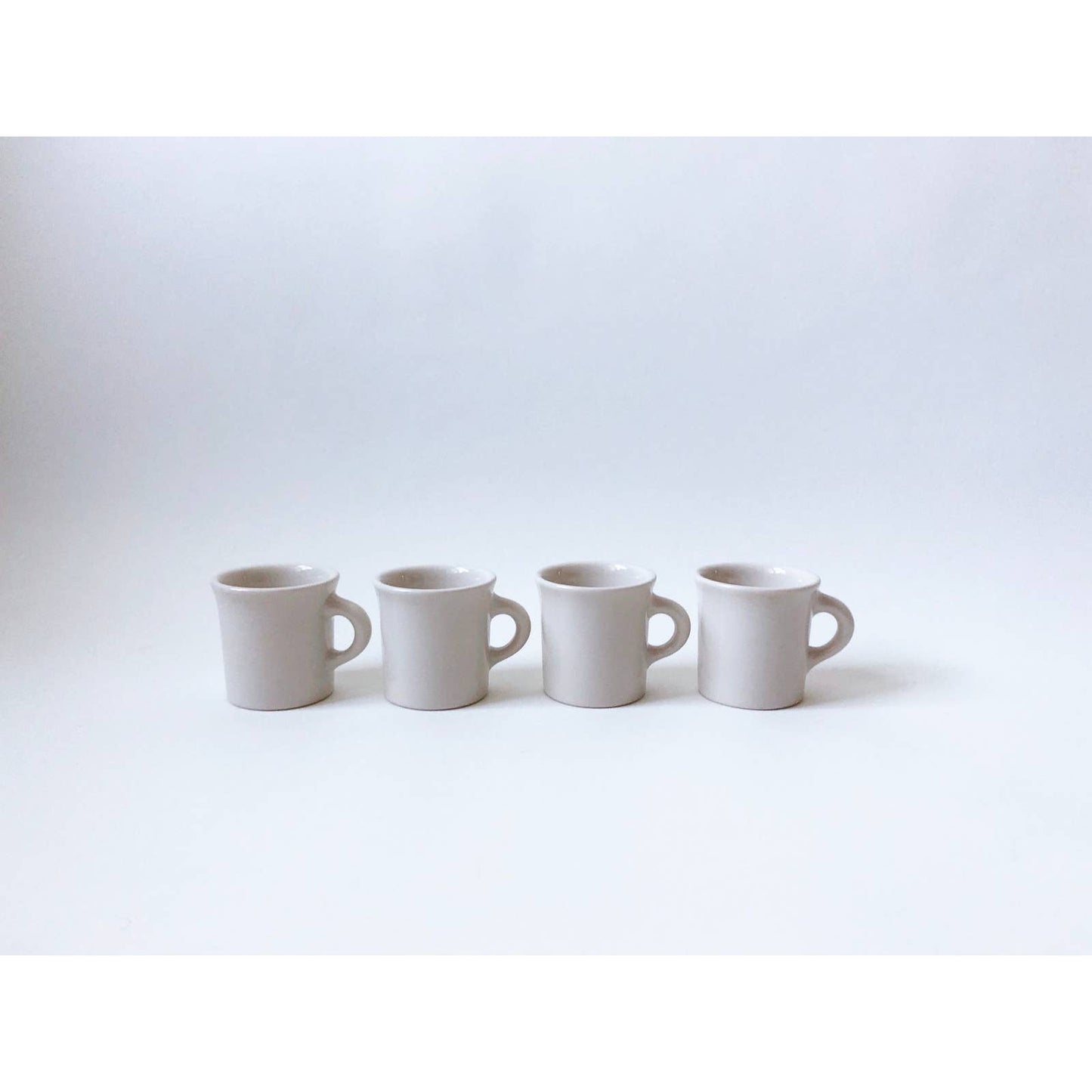 Vintage Cream Ceramic Mugs Set of 4