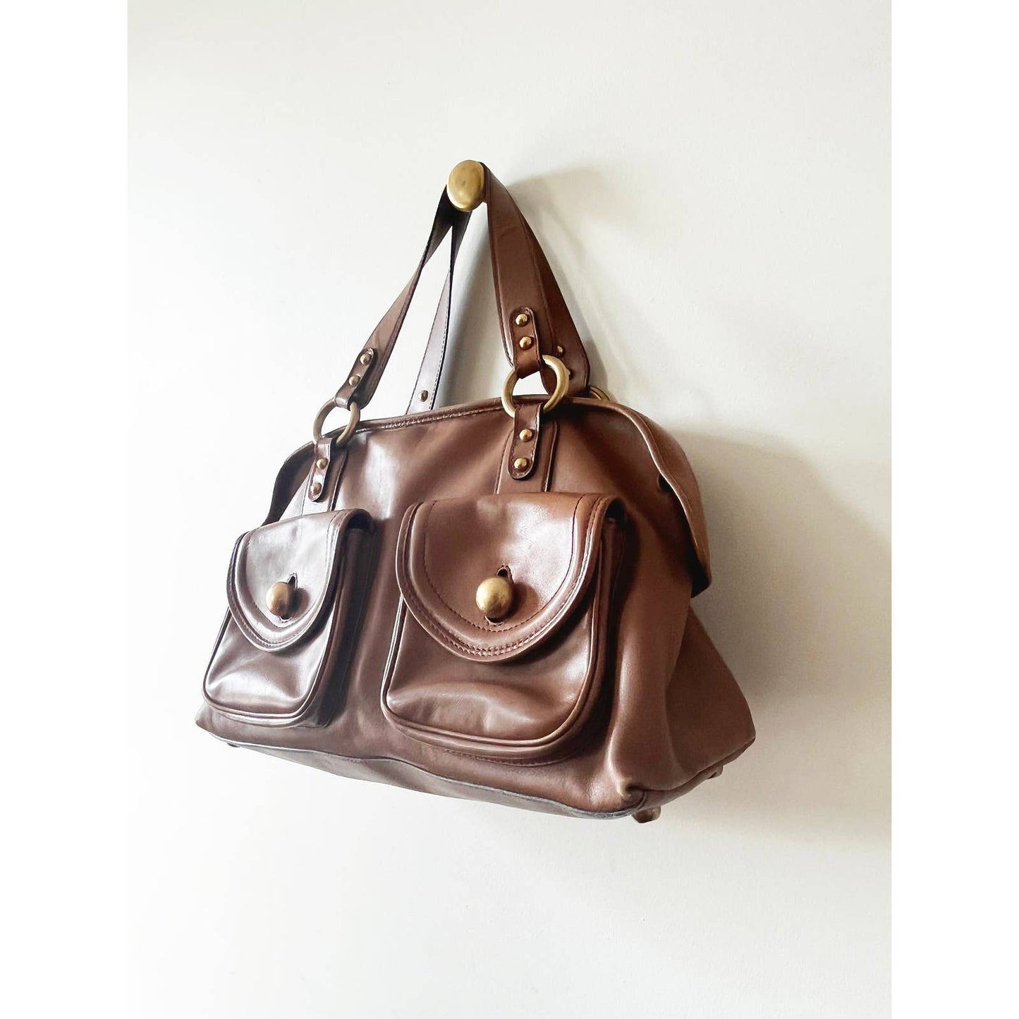 Y2k Marc Jacobs Zipper Leather Satchel Bag