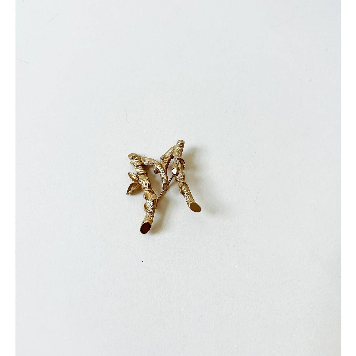 Vintage M Letter Vine Broach Pin