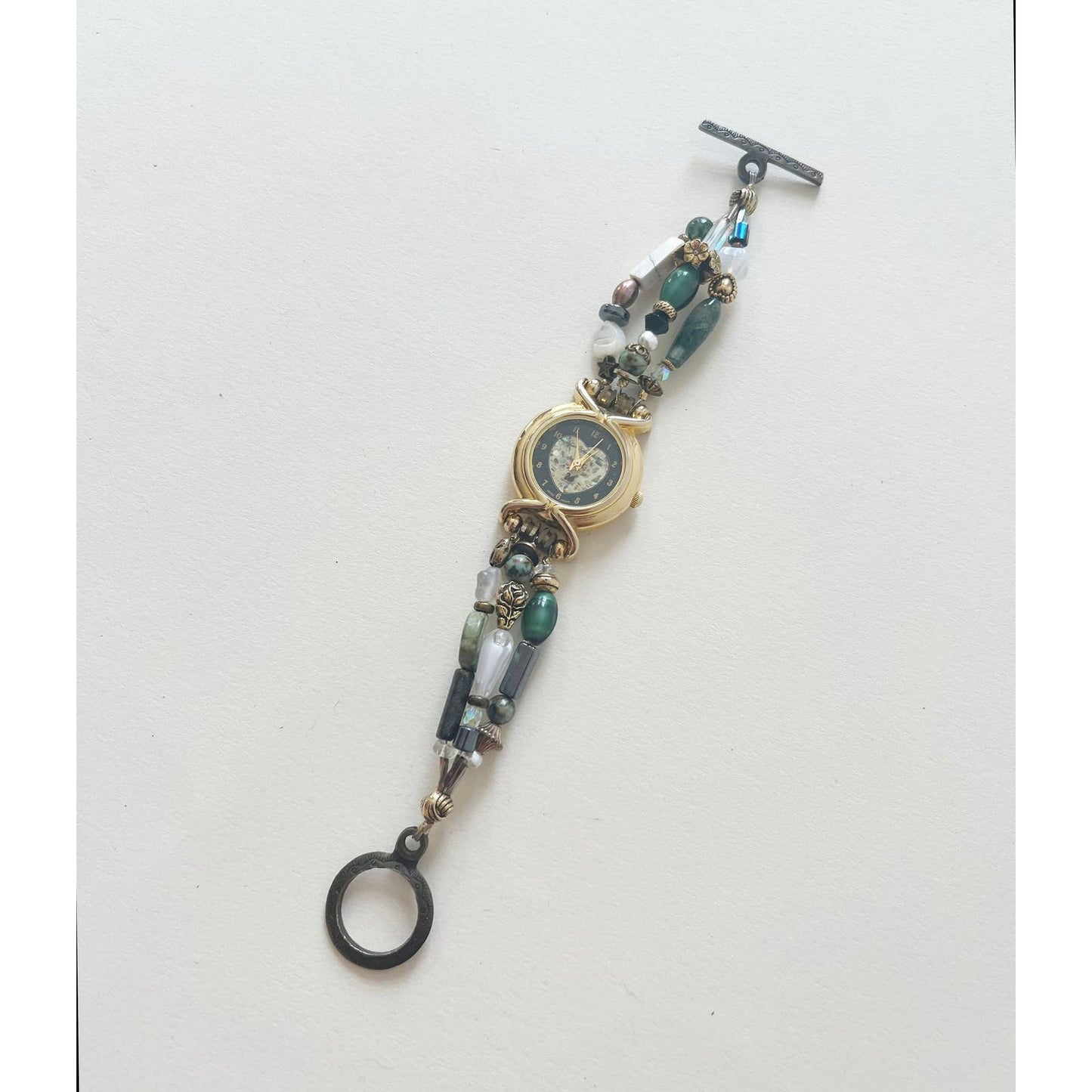 Vintage Rare Gold Beaded Charm Watch