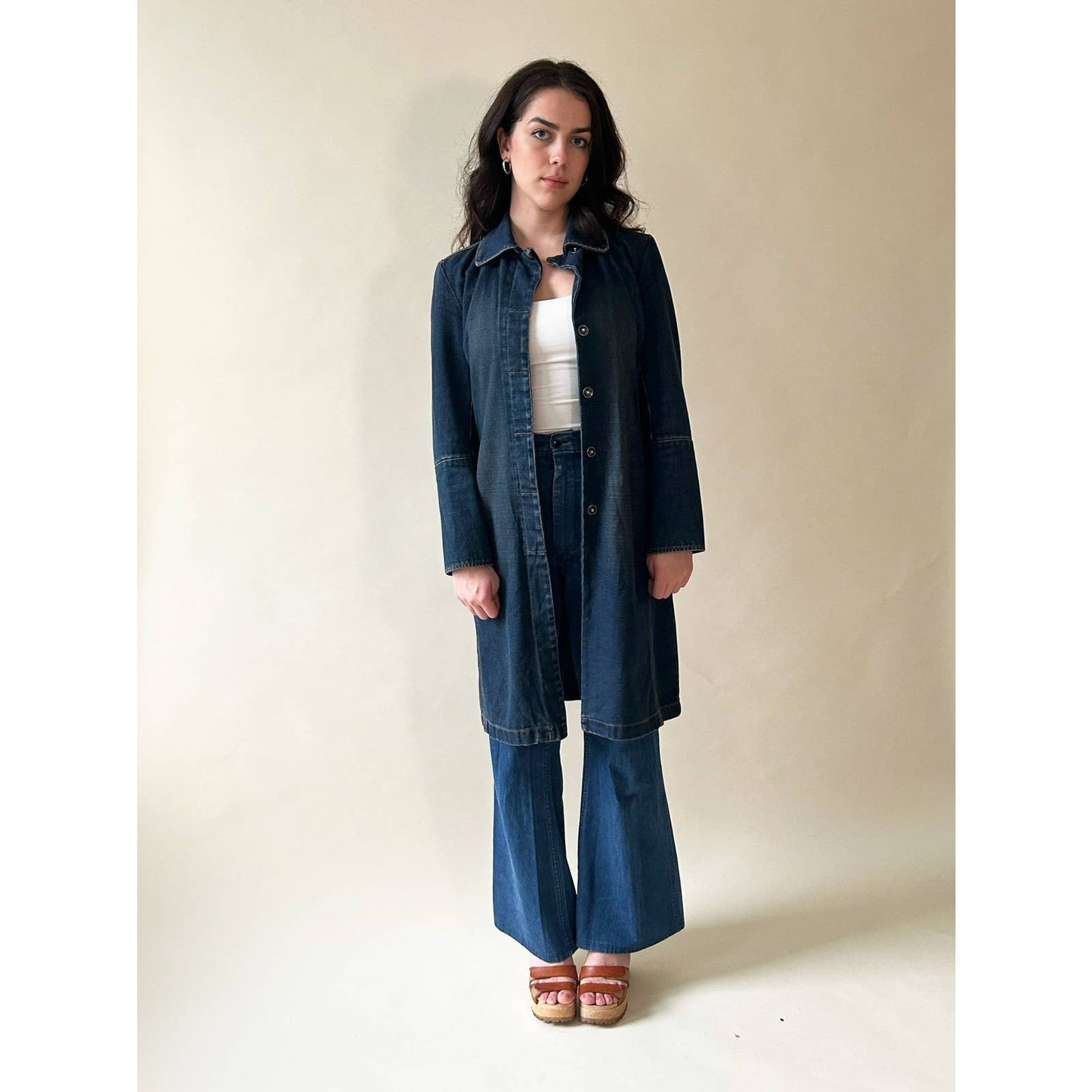 Vintage Gap Denim Long Jacket Size XXS