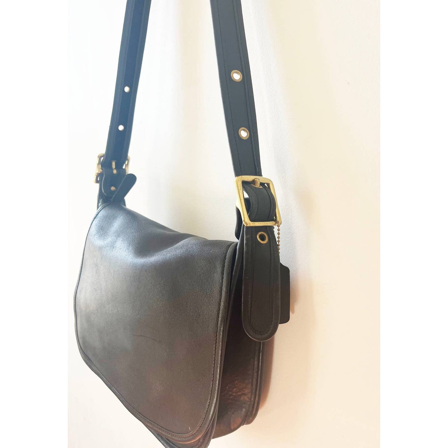 Vintage 90s Coach Legacy Black Leather Shoulder Cross Body Bag