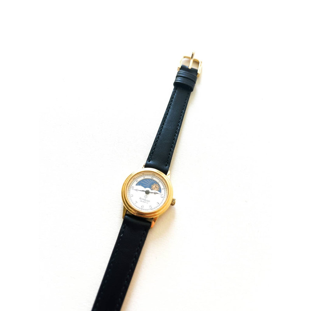 Vintage Leather Armitron Sun & Moon Watch