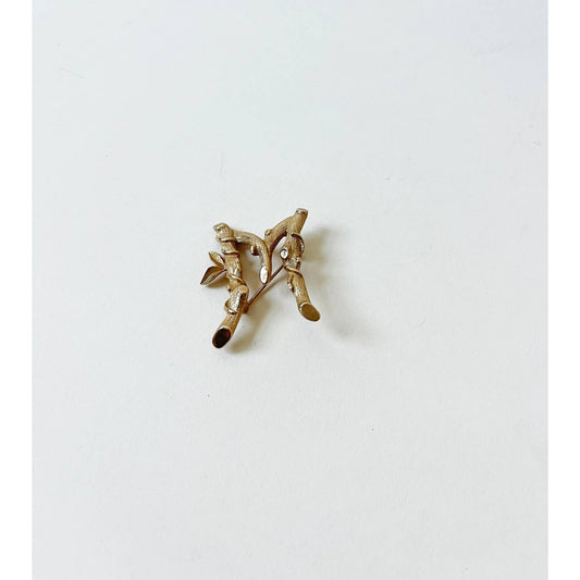 Vintage M Letter Vine Broach Pin