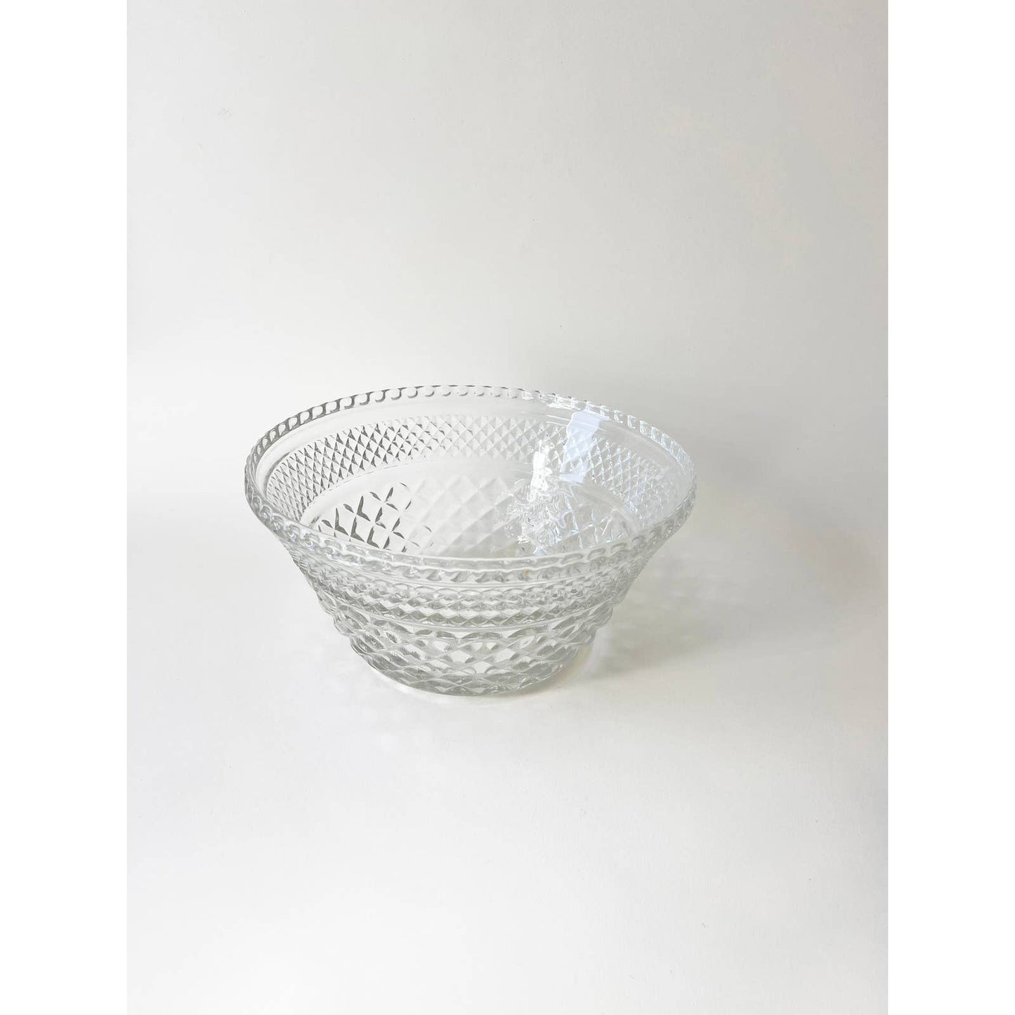 Vintage Clear Glass Classic Mixing Bowl