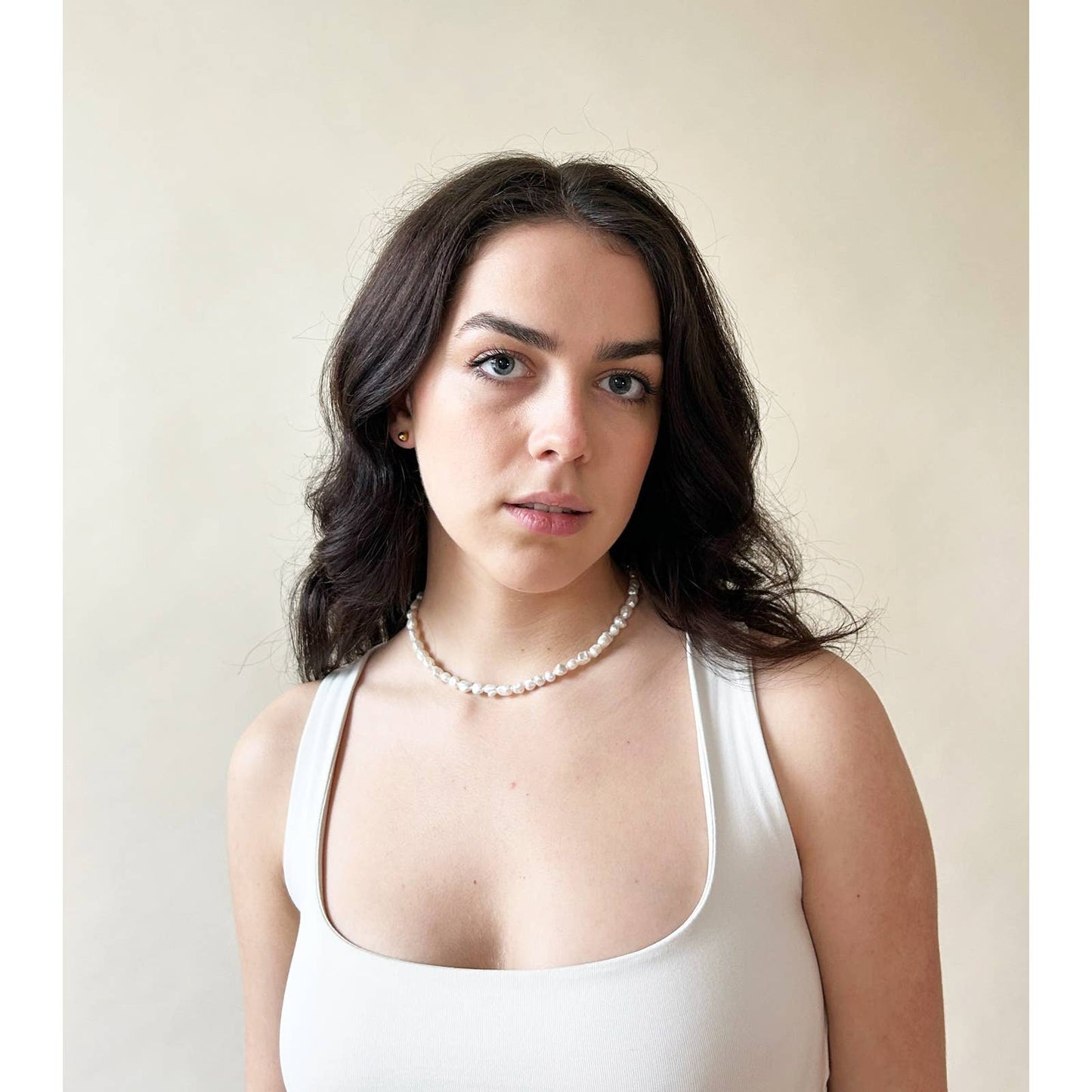 Handmade Freshwater Pearl Stone Heart Charm Necklace