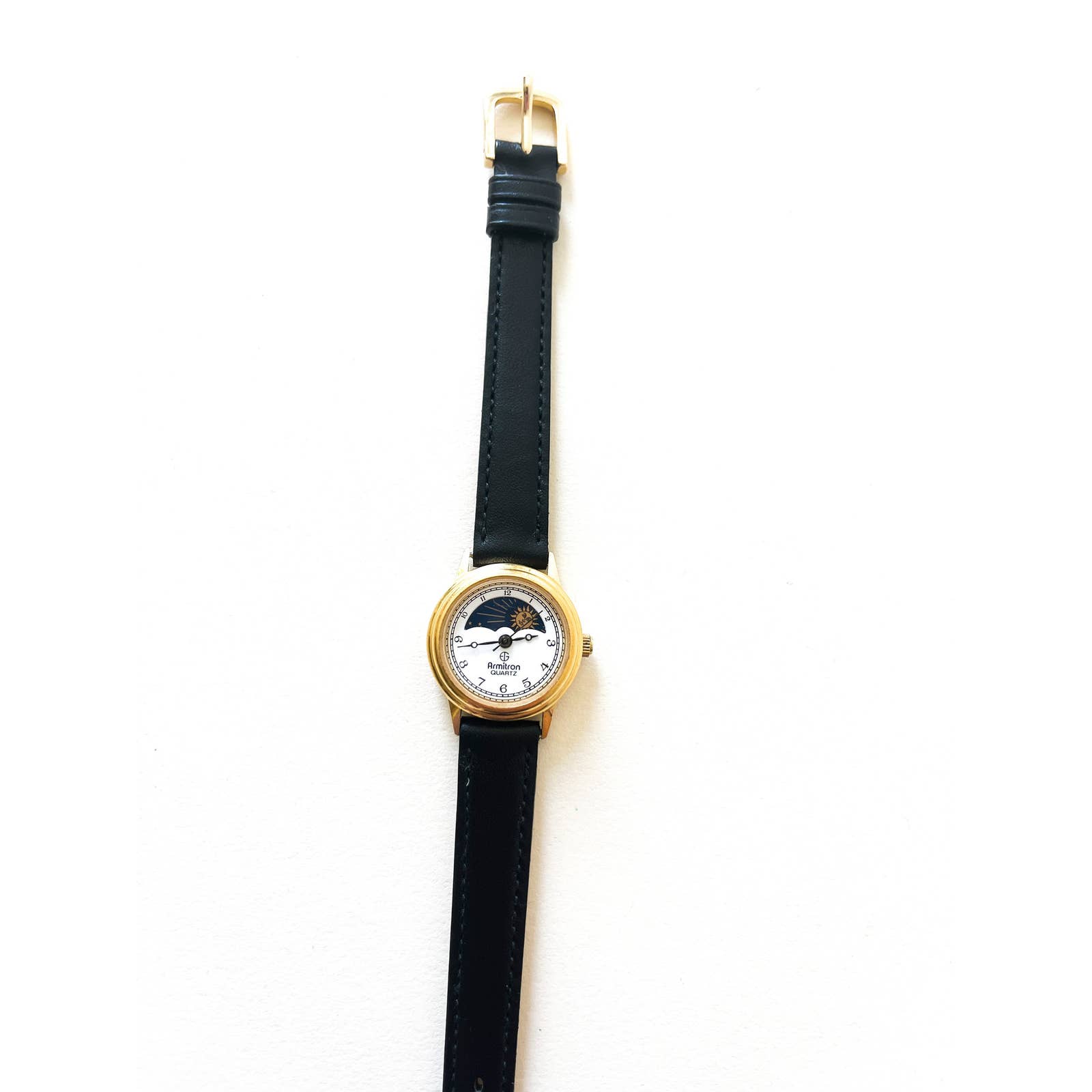 Vintage Leather Armitron Sun & Moon Watch