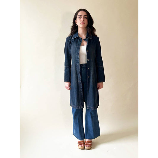 Vintage Gap Denim Long Jacket Size XXS