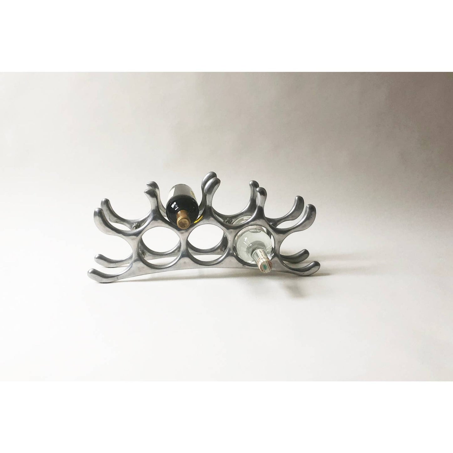 Vintage Silver Wavy Wine Rack |